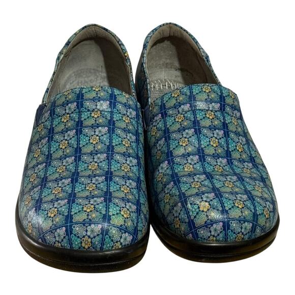 Alegria Keli KEL-7602 Floral Blue Mosiac Slip On Nursing Shoes Women's 9.5 - Picture 3 of 9